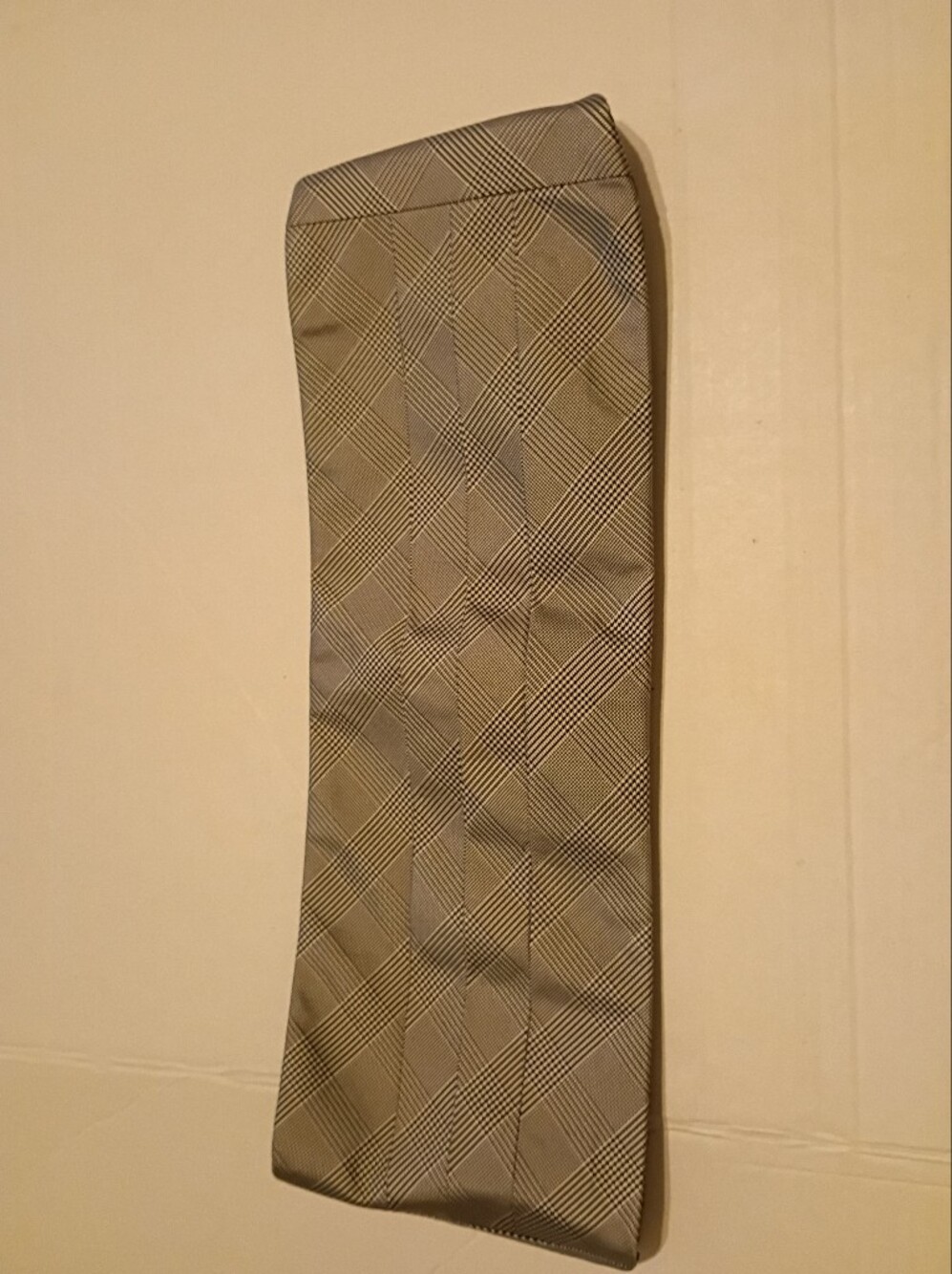 David Donahue Black and White Houndstooth Cummerbund Silk